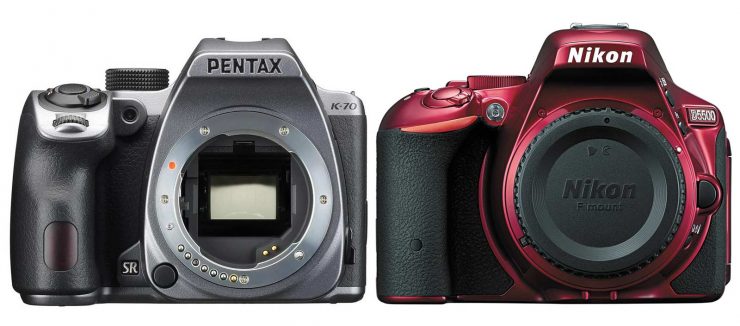 Color variants: the silver pentax k-70 and red nikon d5500