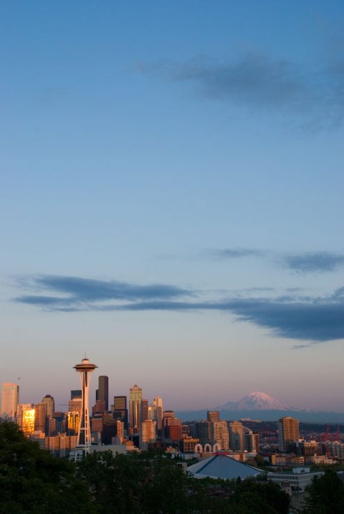 Another Seattle Evening: Downtown and Mt. Rainier