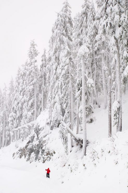 Photo of man on snowshoes