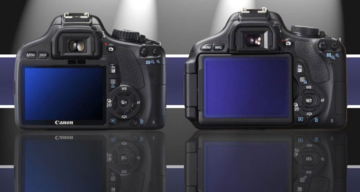 Rear View Comparison of Canon T2i and T3i