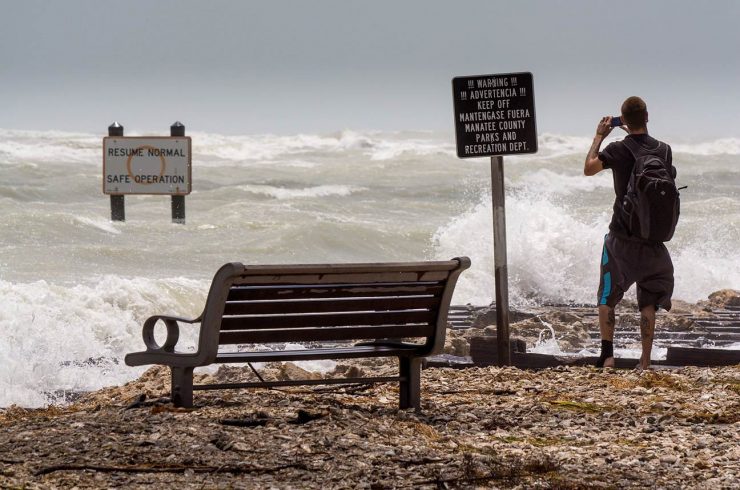 Watching the waves, Bradenton Beach, Tropical Storm Debby