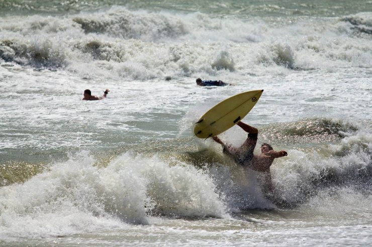 Wipe-out on Tropical Storm Debby, Bradenton Beach, Anna Maria Island