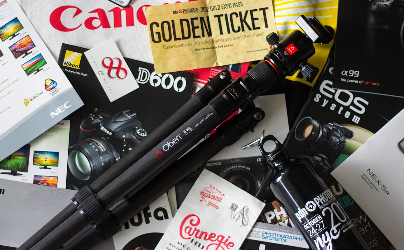 PDN Photoplus Expo fliers and pamphlets and Oben Tripod