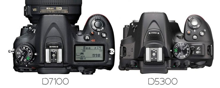 Nikon D7100 and D5300, overhead view