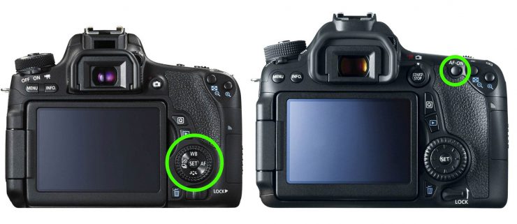 Canon T6s and 70D back view