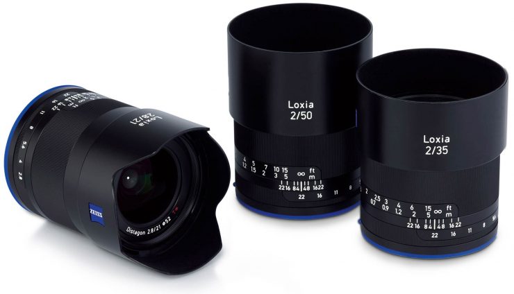 All three Zeiss Loxia lenses.