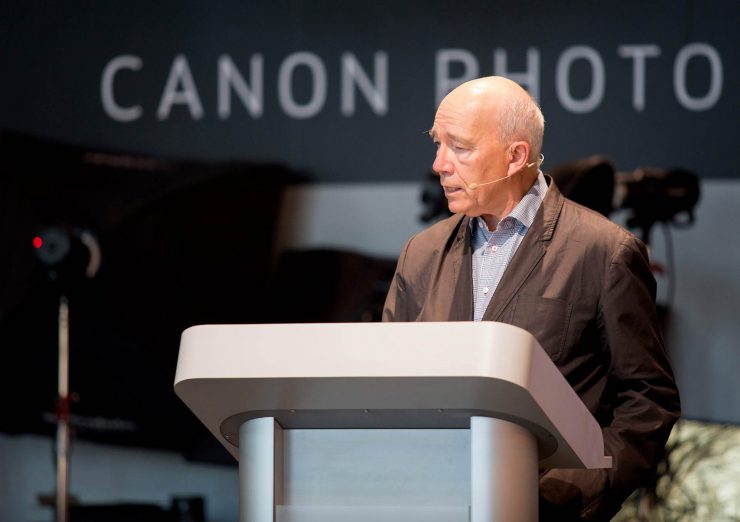 Sam Abell speaking at the Canon exhibit, 2015 PDN PhotoPlus Expo.