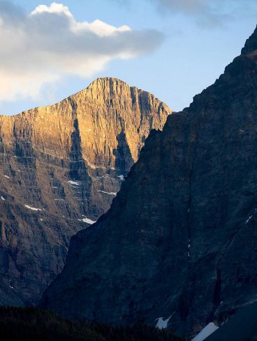 Mountain peaks above Lake Sherburne, MT