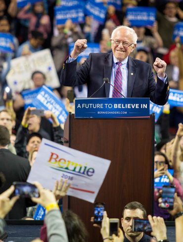 Bernie Sanders at his rally on March 20 at Key Arena in Seattle.