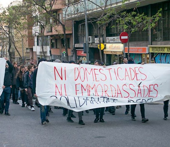 Barcelona, Spain, protest marches on Wednesday