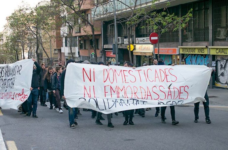 Barcelona, Spain, protest marches on Wednesday