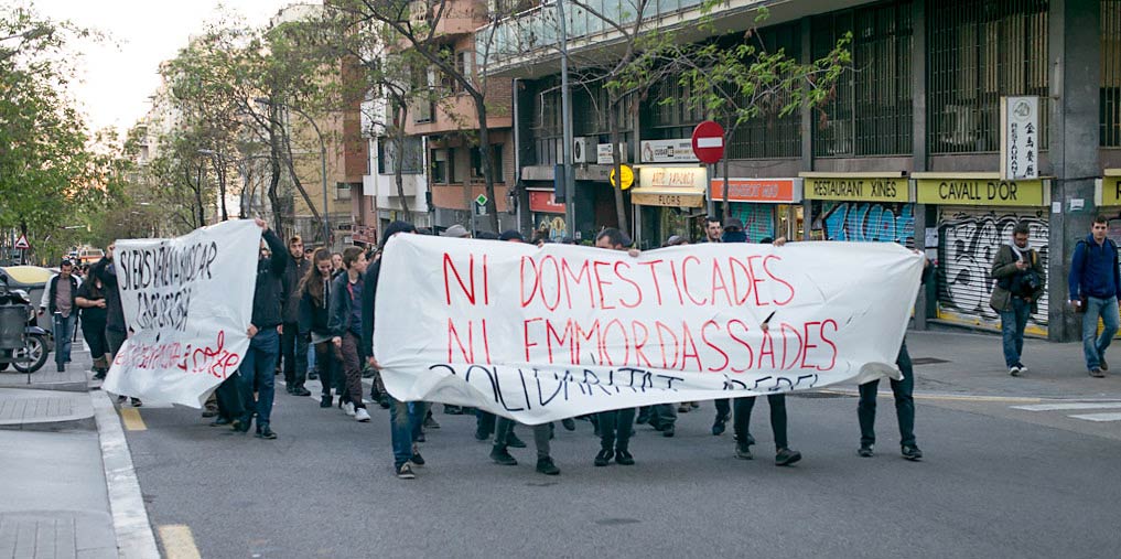 Barcelona, Spain, protest marches on Wednesday