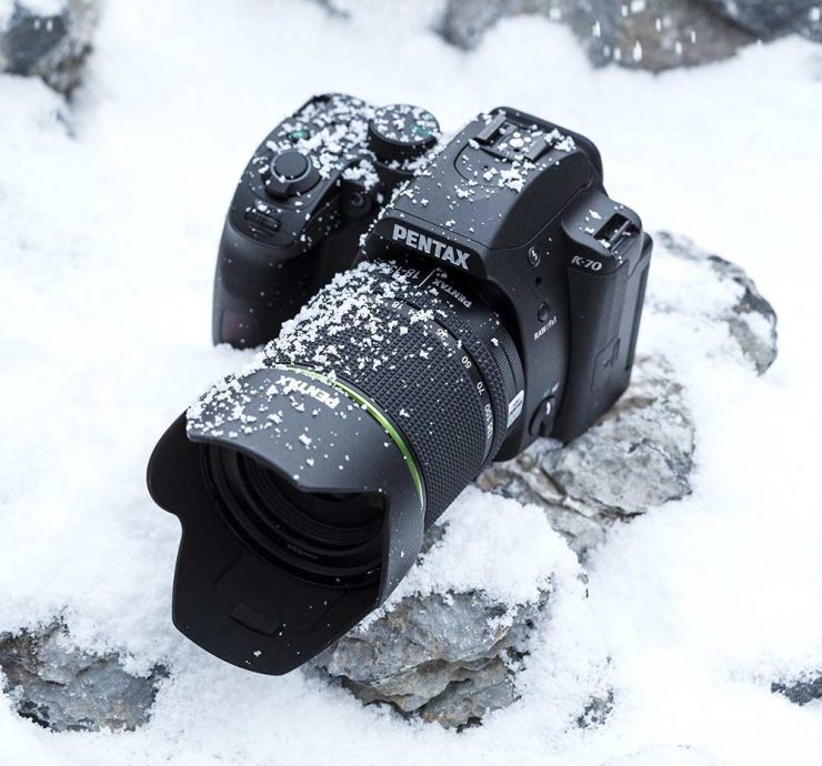 Pentax K-70 in snow. Photo courtesy of Pentax.