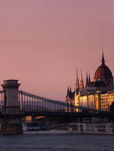 Budapest Parliament building at sunset