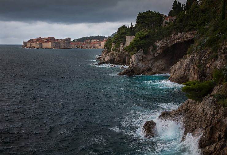 Stormy weather in Dubrovnik, from south of the city