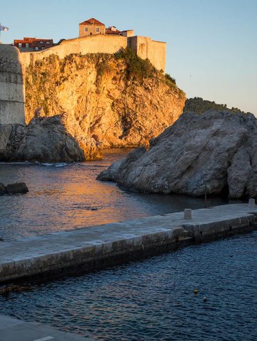 The Dubrovnik city walls from the northern harbor