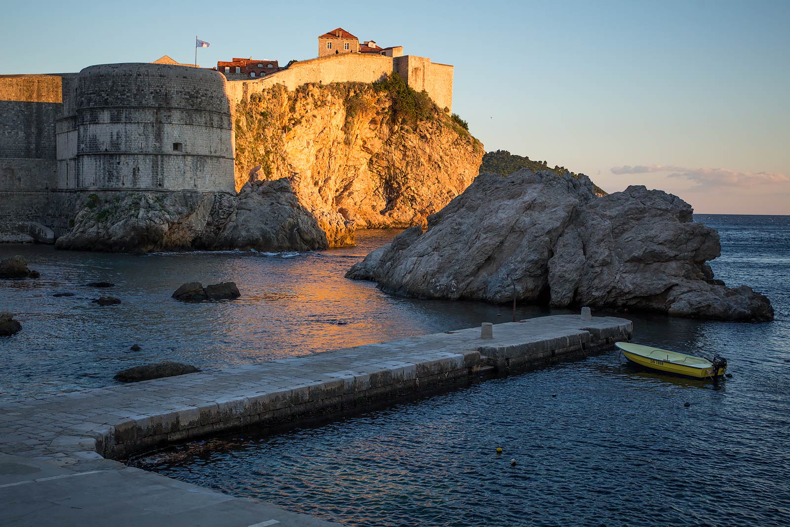 The Dubrovnik city walls from the northern harbor