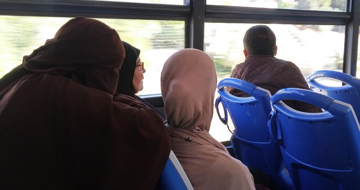 Women on the bus to Tanger Med