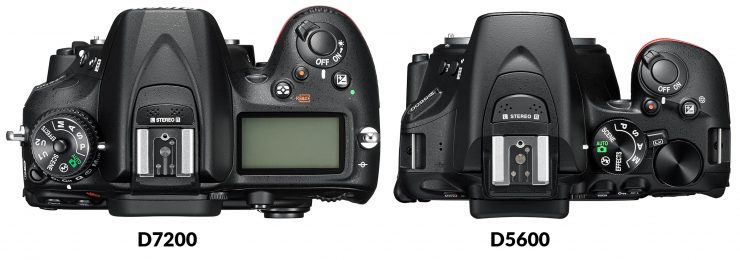 Top view of Nikon D7200 and D5600