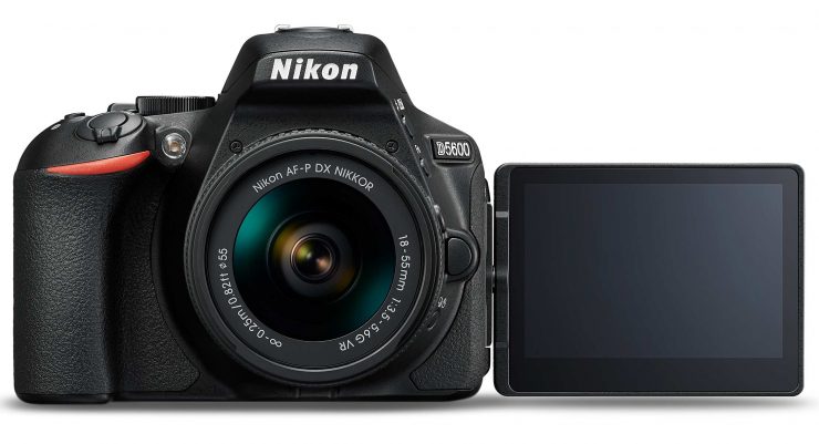 The Nikon D5600 with swivel screen extended