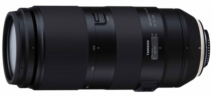 The Tamron 100-400mm f4.5-6.3 Di VC USD without tripod collar or hood.