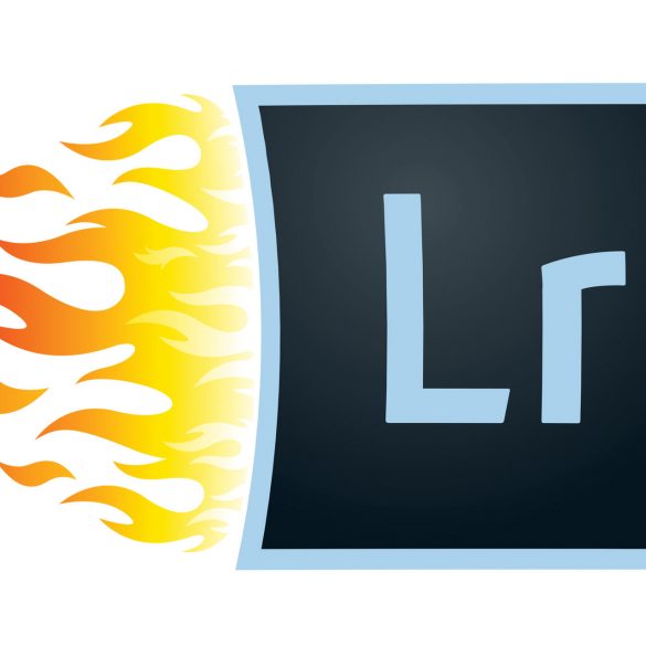 Lightroom logo on fire