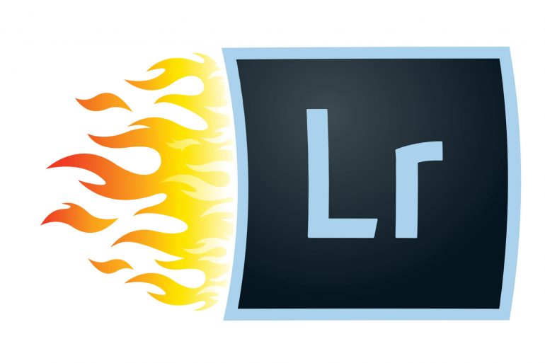 Lightroom logo on fire