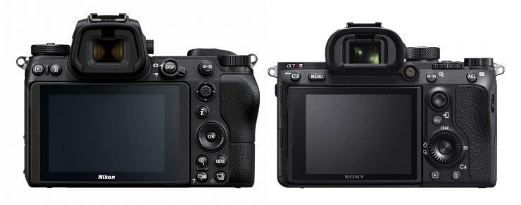 Nikon Z7 and Sony A7RIII back view