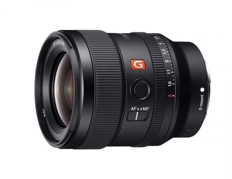 Sony 24mm f1.4 GM lens left angle