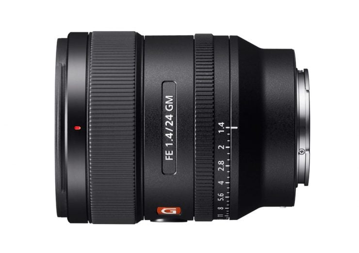 Sony 24mm f1.4 GM lens top side