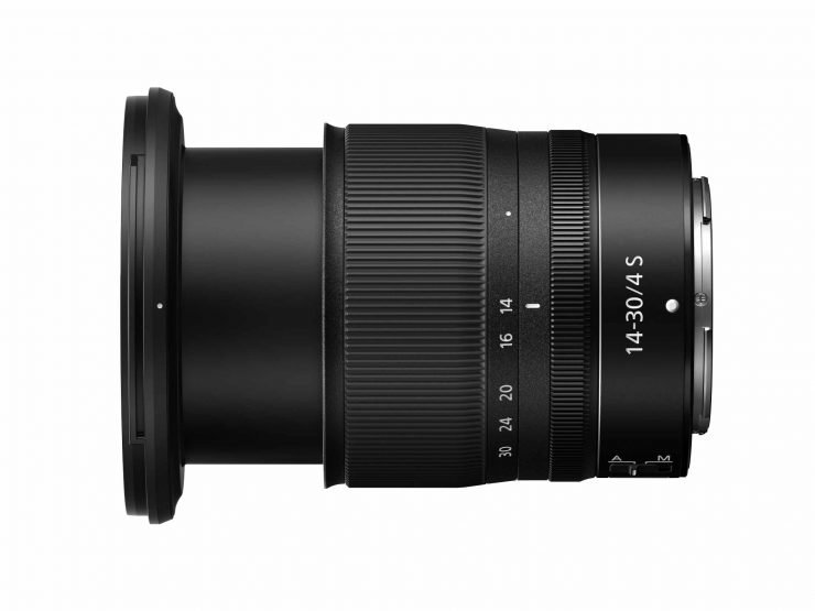 Side view of Nikon 14-30 f/4 Z-mount lens