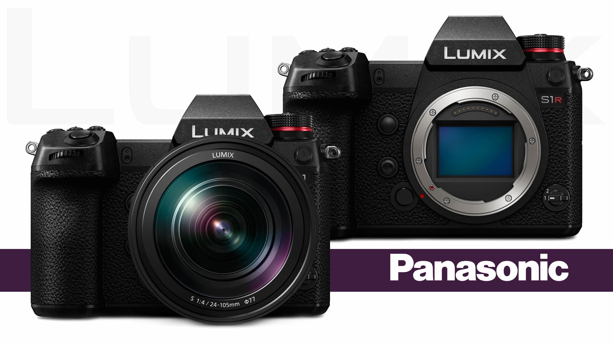 Panasonic Lumix S1 and S1R with logos
