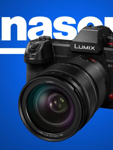 Panasonic S1H product image on blue background