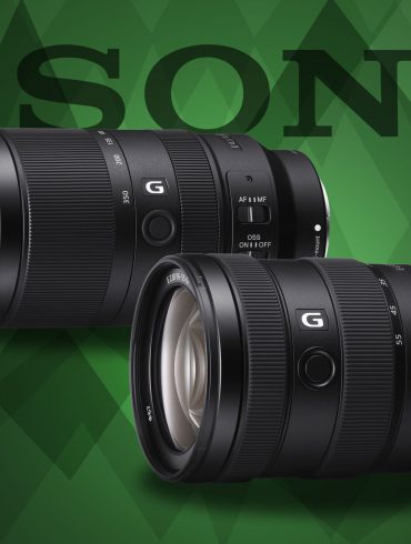 sony 16-55 f2.8 product images with green background