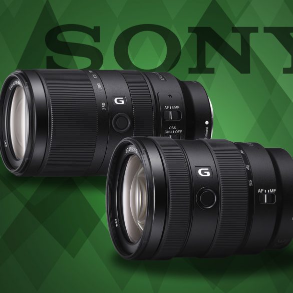 sony 16-55 f2.8 product images with green background