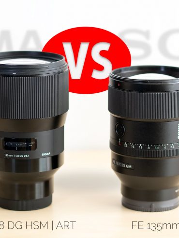 Lede Image of Sigma and Sony 135mm f/1.8 lenses side by side