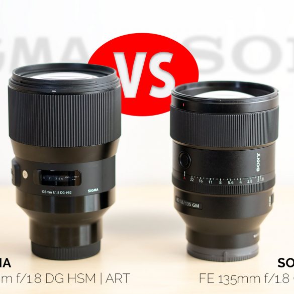 Lede Image of Sigma and Sony 135mm f/1.8 lenses side by side