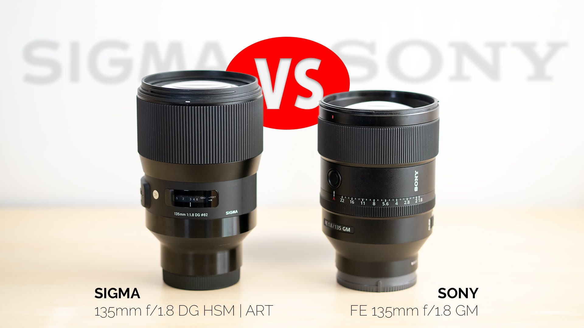 Lede Image of Sigma and Sony 135mm f/1.8 lenses side by side