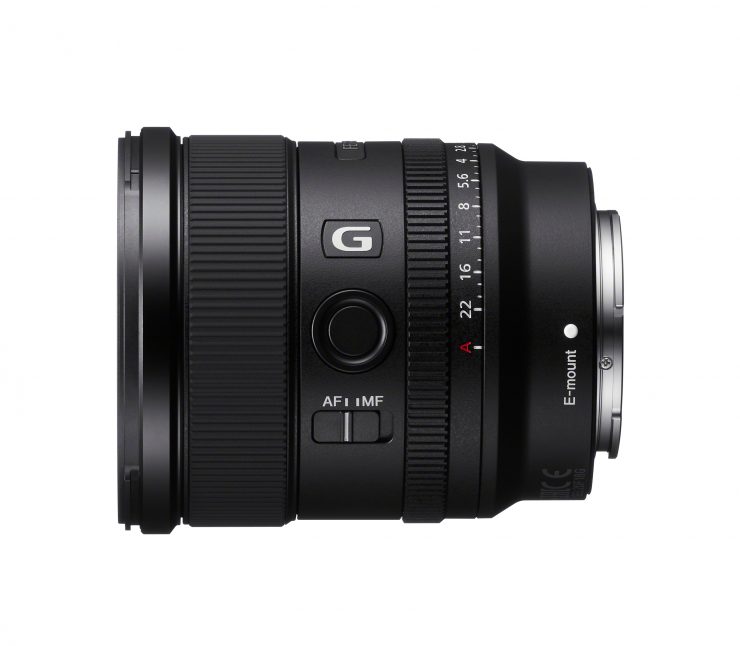 Sony FE 20mm f/1.8 Lens Side View