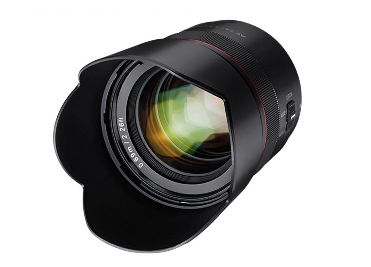 samyang AF 75mm F1.8 FE front element