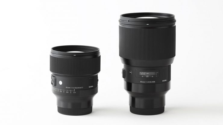 Size comparison of new and old 85mm lenses