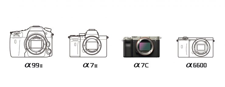 Sony camera body line art comparison