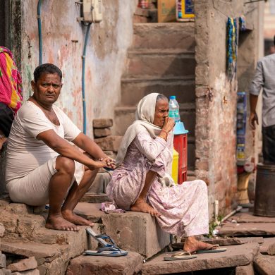 Curbside in Agra, India